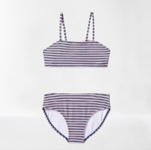 Art Class Bikini Swimsuit Girls XS  Pink Navy Striped NEW